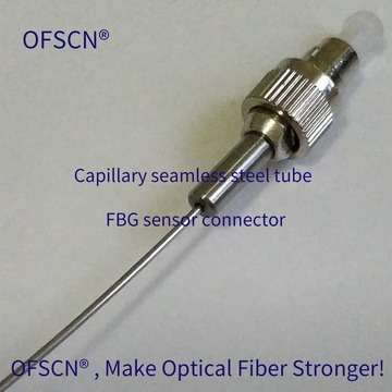 Physical diagram of the optical fiber connector for stainless seamless steel tube packaged FBG temperature sensor