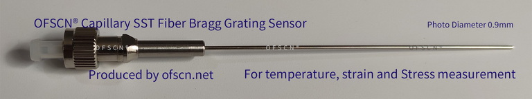 Physical Diagram of OFSCN® Capillary Seamless Steel Tube FBG Temperature/Stress/Strain Sensors (part of it)