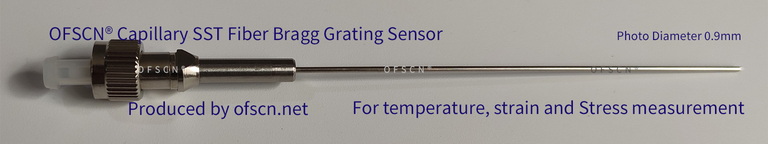 Physical Diagram of OFSCN® Capillary Seamless Steel Tube FBG Temperature/Strain/Stress Sensor (part of it)