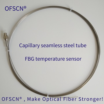 Physical diagram of femtosecond FBG temperature sensor encapsulated femtosecond FBG