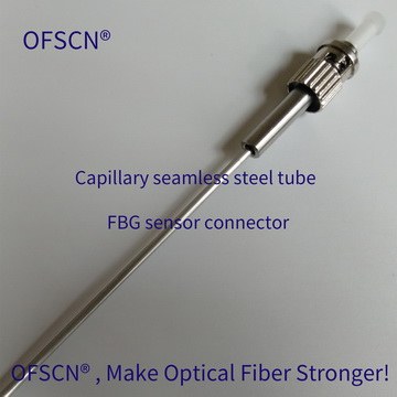 Physical diagram of optical fiber connector of femtosecond FBG temperature sensor