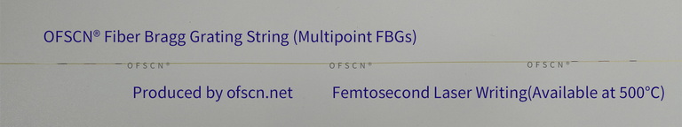 Ultrafast Laser Point-by-Point Written Fiber Bragg Grating String/Array- can match OFSCN® Capillary Seamless Steel Tube FBG Temperature, Strain, Stress Sensors.