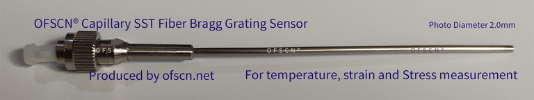 Physical Diagram of OFSCN® 500°C Capillary Seamless Steel Tube FBG Sensor ( 02S Type, single-ended )