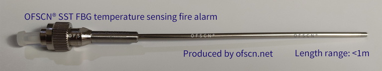 Physical diagram of single-ended seamless steel tube FBG temperature-sensing fire detector (short distance: within 1 meter)