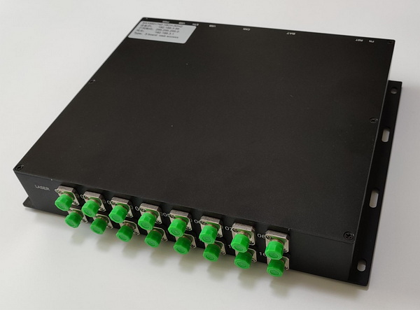 Physical diagram of Fiber Bragg Grating Interrogator (FBG Demodulator, FBG Analyzer)