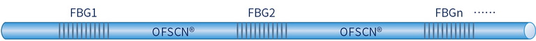 Diagram of FBG String/Array for OFSCN® Capillary Seamless Steel Tube Fiber Bragg Grating (FBG) Sensor